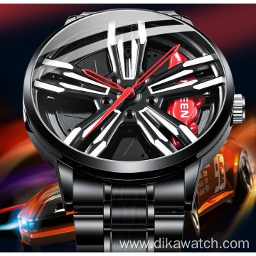 Hot Sales Men Sports Car Men Quartz Watche Waterproof Sports Rim Hub Wheel Wristwatch Top Brand Luxury Car Men's Watches Stain